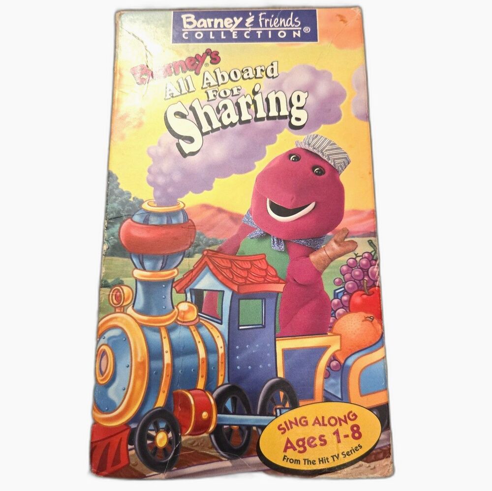 Barney: All Aboard for Sharing VHS 1996 Lyrick Studios Children's Educational